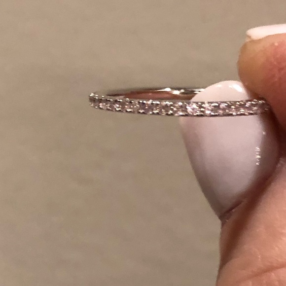 925 silver pink CZ stackable ring - Picture 5 of 8